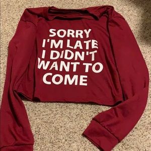 Cropped Maroon long sleeve